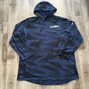 Nike Dallas Cowboys NFL Onfield Dri-Fit Hoodie Long Sleeve T-Shirt Mens 3XL Navy
